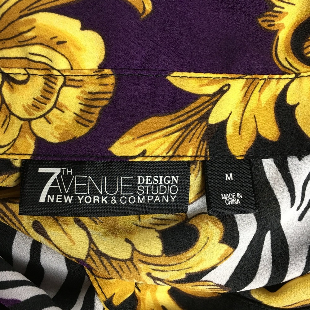 7th Ave New York & Company Maxi Dress Purple M Baroque Slip Twist Maximalist - Picture 2 of 16